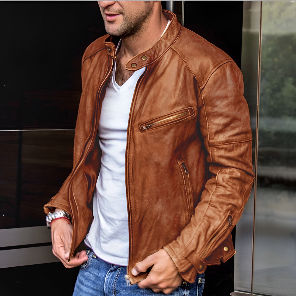Men's Waterproof Leather Jacket