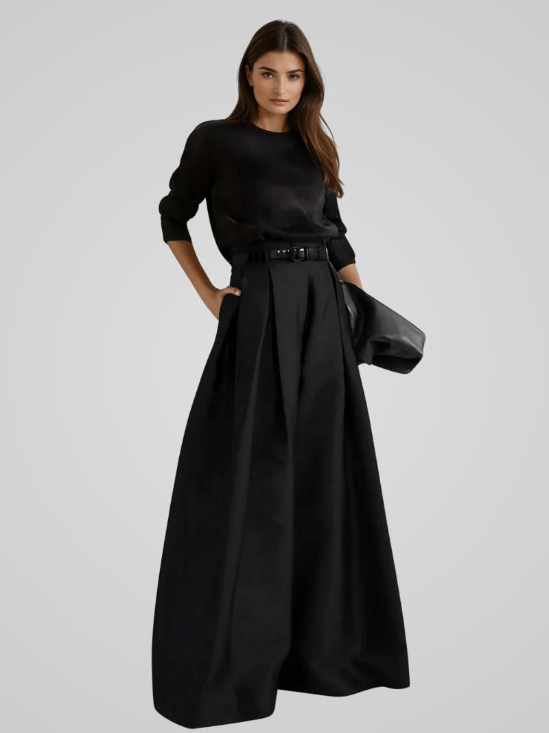 Women's High-Waisted Long Skirt Formal Autumn Wear - Vonnera