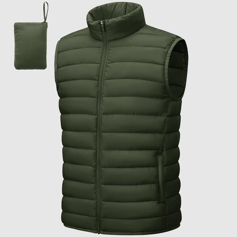 Men's Lightweight Packable Puffer Vest: Waterproof, Insulated for Outdoor Travel Adventures