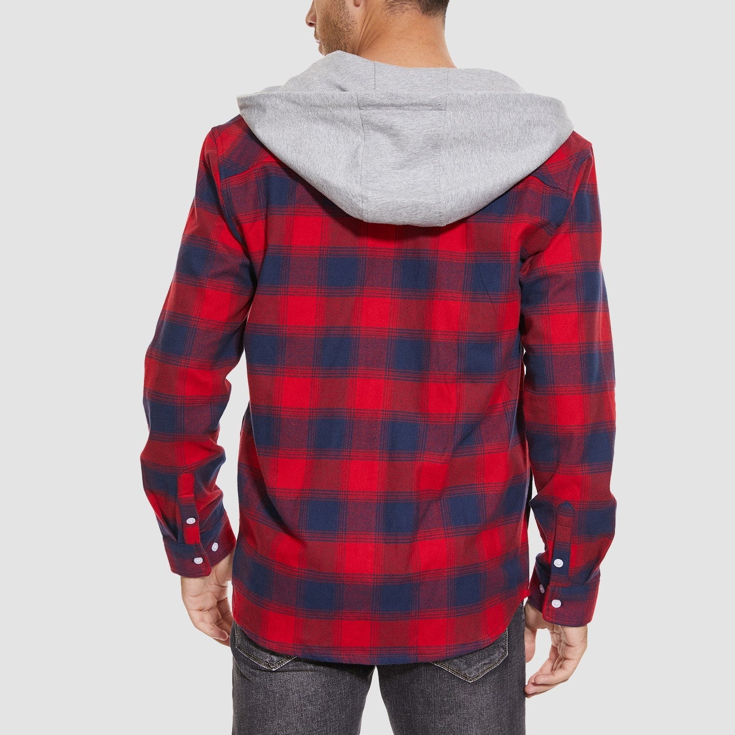 Men's Flannel Shirt Jacket Cotton Plaid Long Sleeve