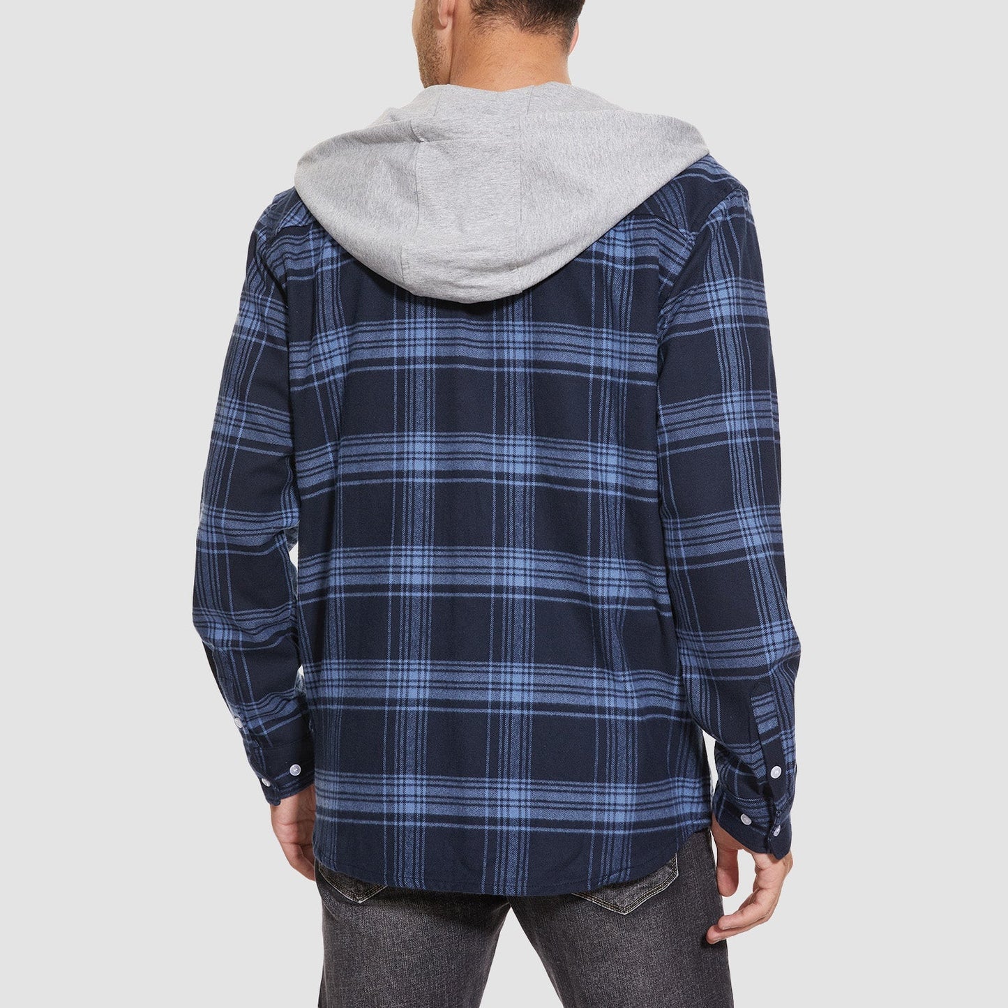 Men's Flannel Shirt Jacket Cotton Plaid Long Sleeve