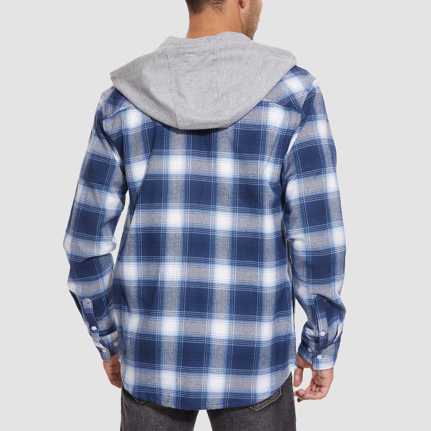 Men's Flannel Shirt Jacket Cotton Plaid Long Sleeve