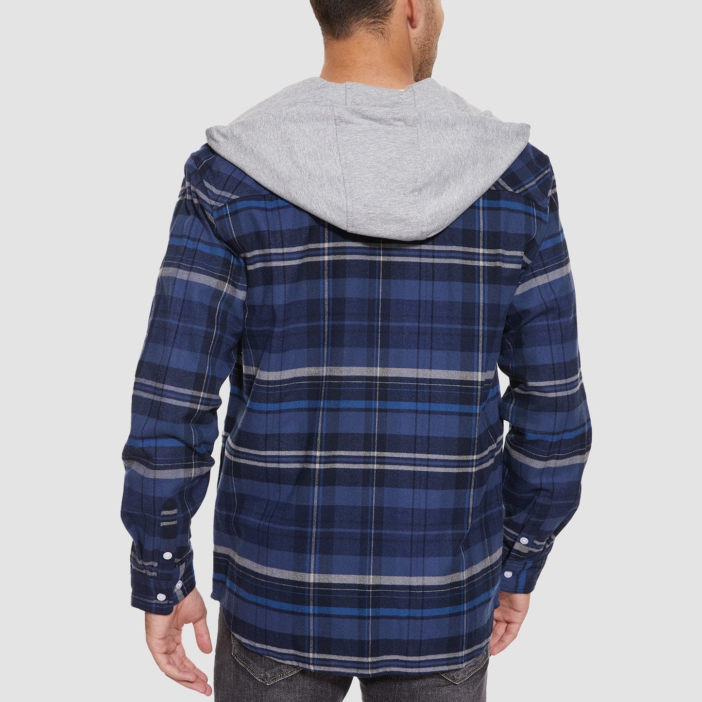 Men's Flannel Shirt Jacket Cotton Plaid Long Sleeve