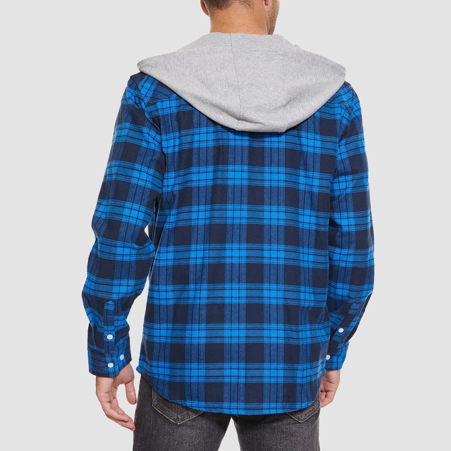 Men's Flannel Shirt Jacket Cotton Plaid Long Sleeve