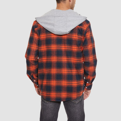 Men's Flannel Shirt Jacket Cotton Plaid Long Sleeve