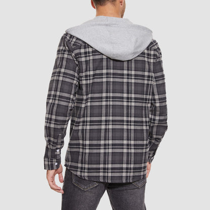 Men's Flannel Shirt Jacket Cotton Plaid Long Sleeve