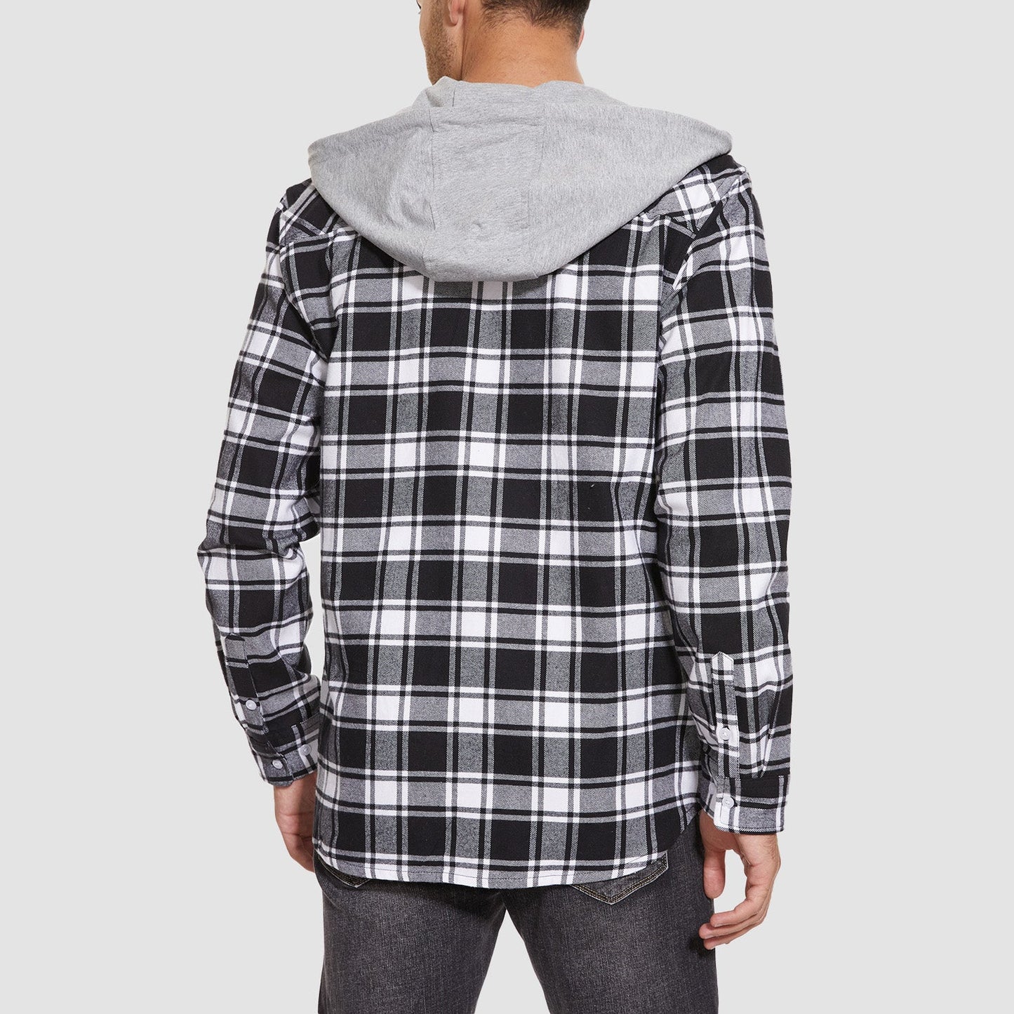 Men's Flannel Shirt Jacket Cotton Plaid Long Sleeve