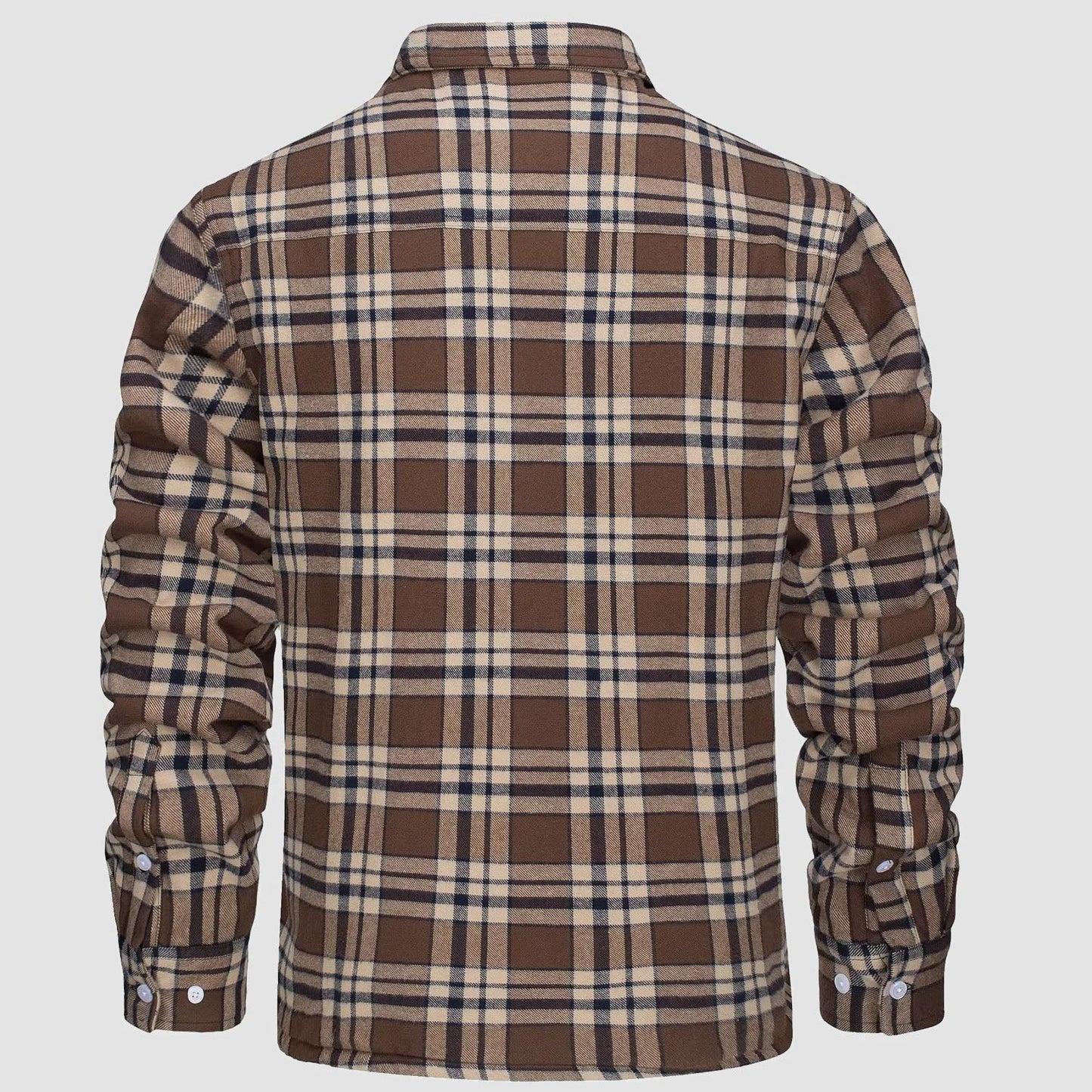 Men's Flannel Shirt Jacket Fleece Lined Cotton Warm Navy