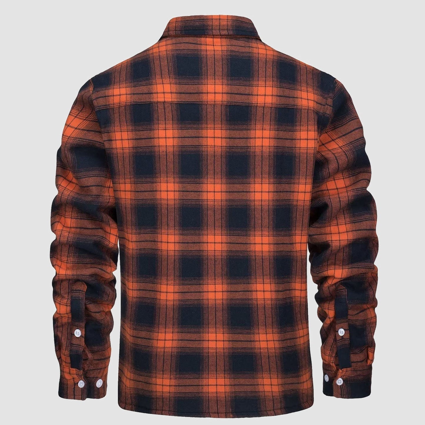 Men's Flannel Shirt Jacket Fleece Lined Cotton Warm Navy