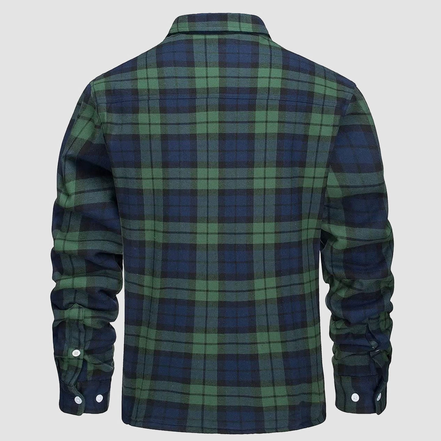 Men's Flannel Shirt Jacket Fleece Lined Cotton Warm Navy