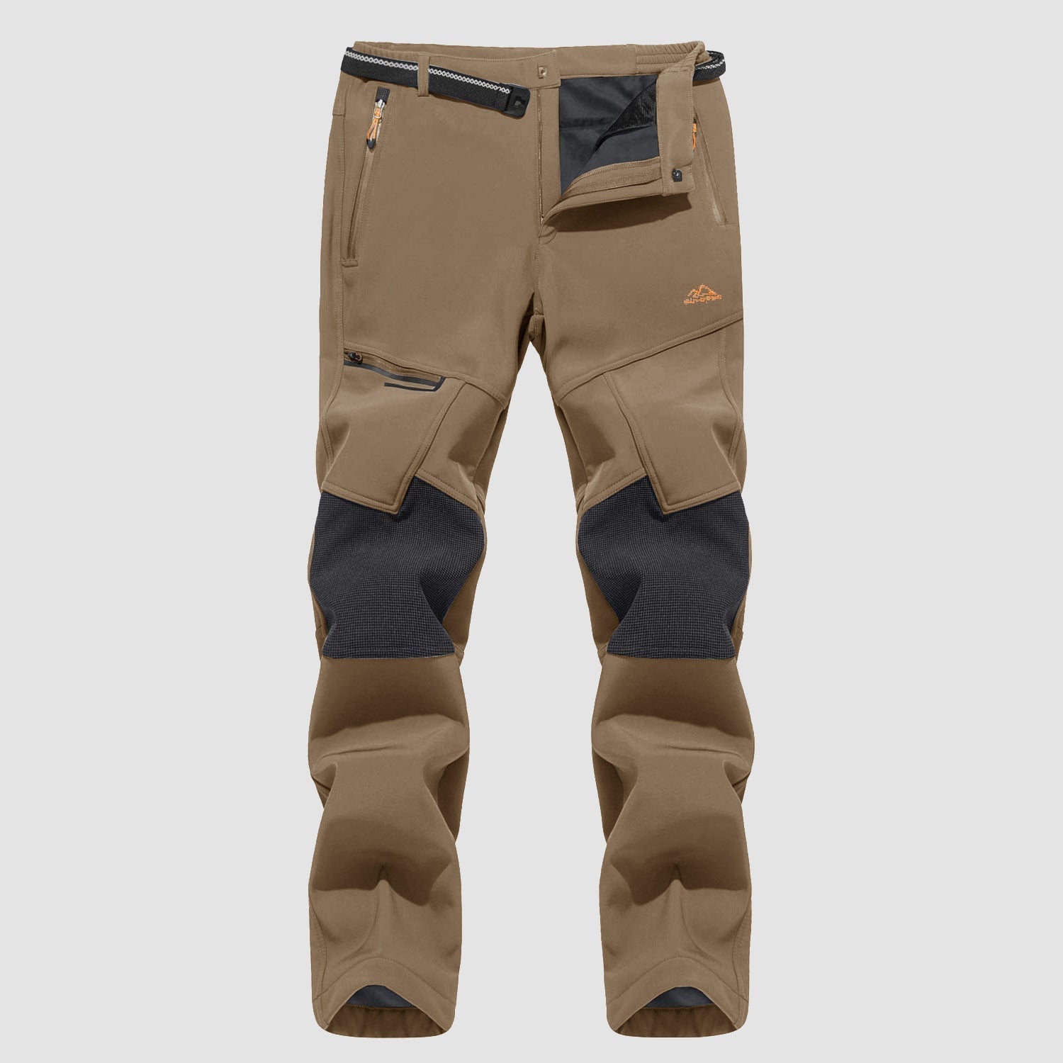 Men's Fleece-Lined Ski Pants Water-Resistant 4 Zip Pockets - Vonnera