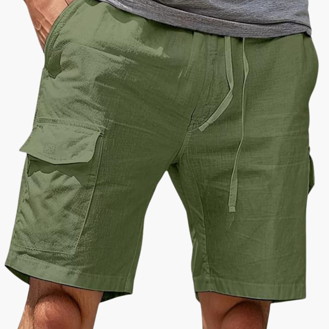 Men's Cargo Shorts Elastic Waistband Utility Pockets