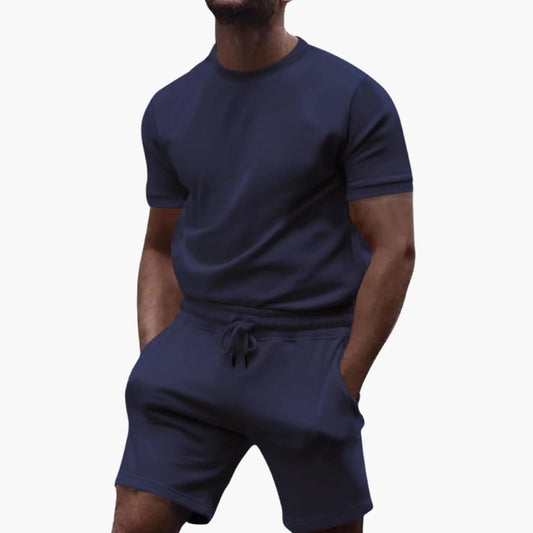 Men's Athletic Short Sleeve T-Shirt and Performance Shorts Set - Vonnera
