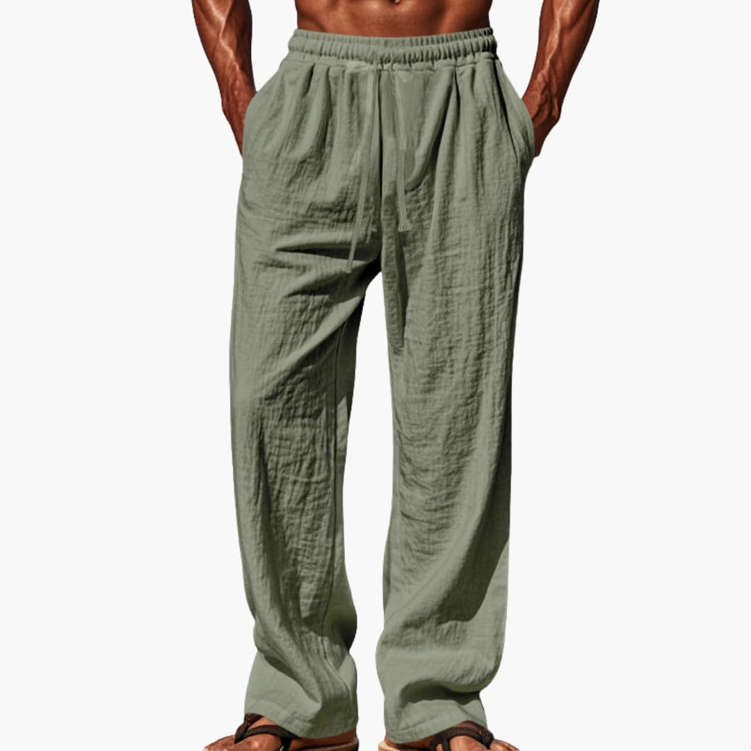 Men's Beach Trousers Elastic Waist Side Pockets