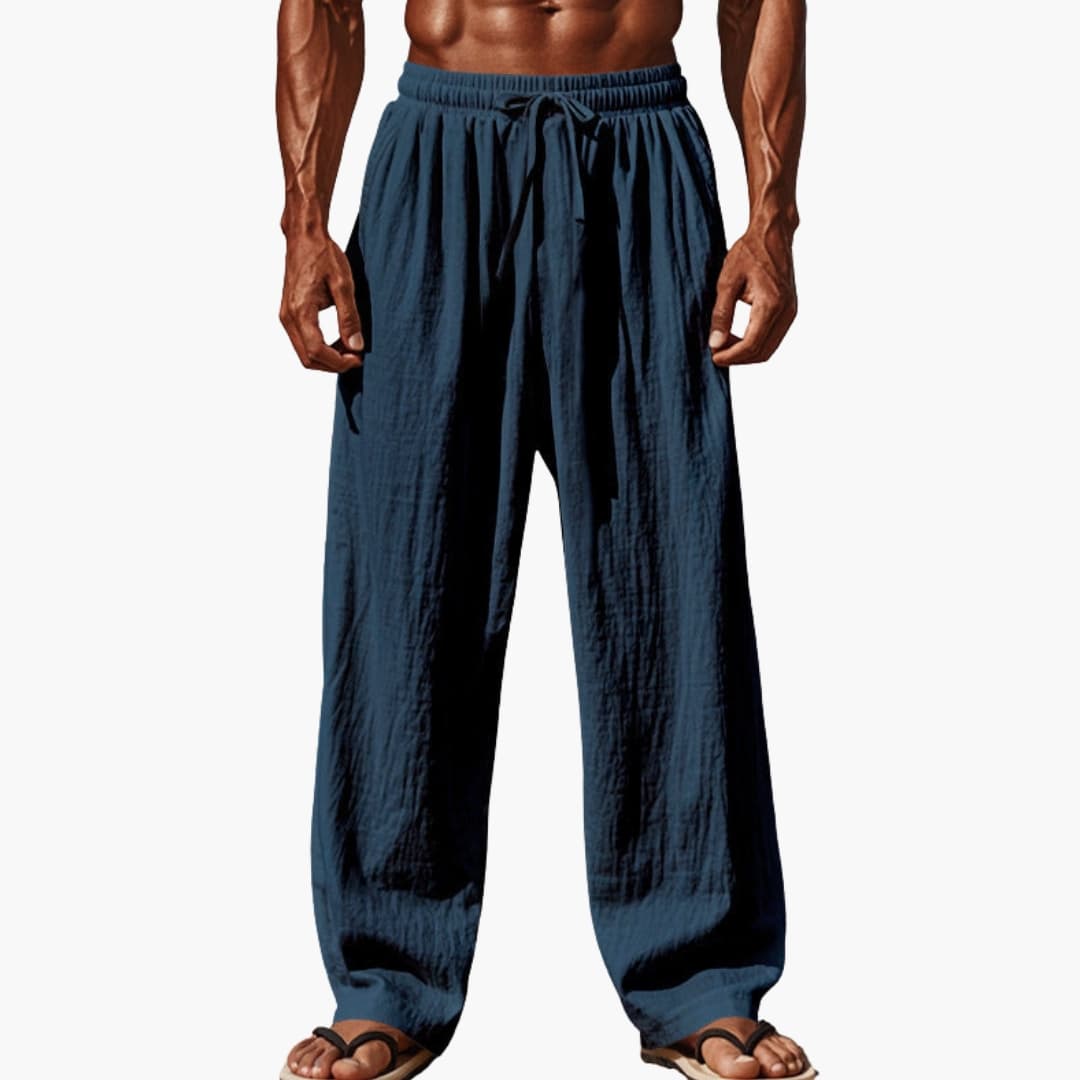 Men's Beach Trousers Elastic Waist Side Pockets - Vonnera