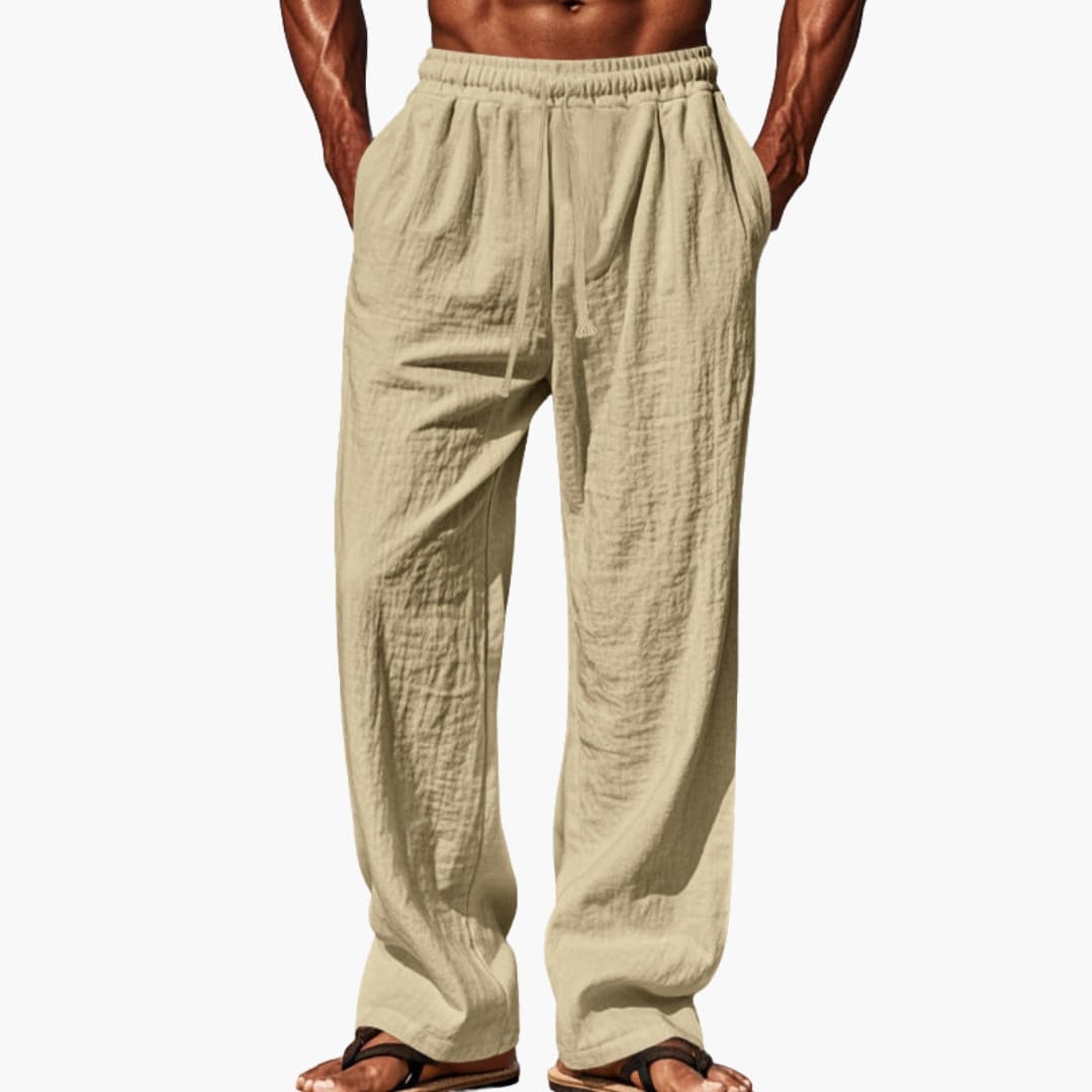 Men's Beach Trousers Elastic Waist Side Pockets