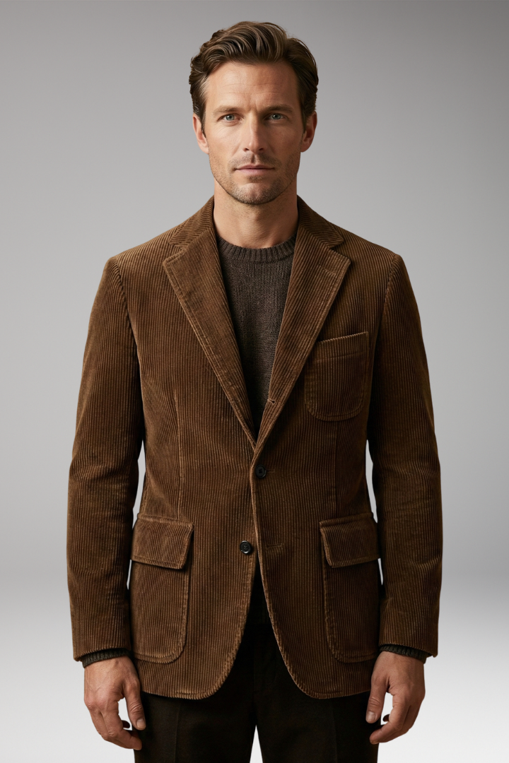 Men's Blazer Notch Lapel Button Front