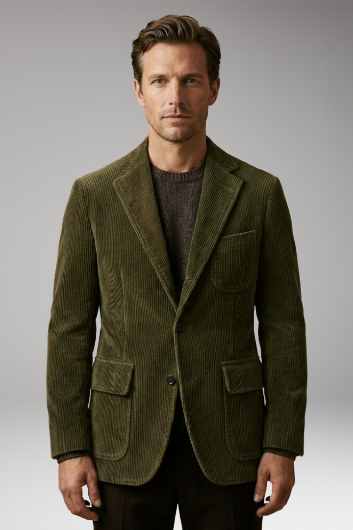 Men's Blazer Notch Lapel Button Front