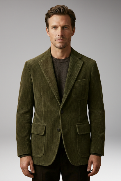 Men's Blazer Notch Lapel Button Front