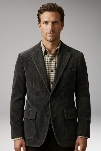 Men's Blazer Notch Lapel Button Front