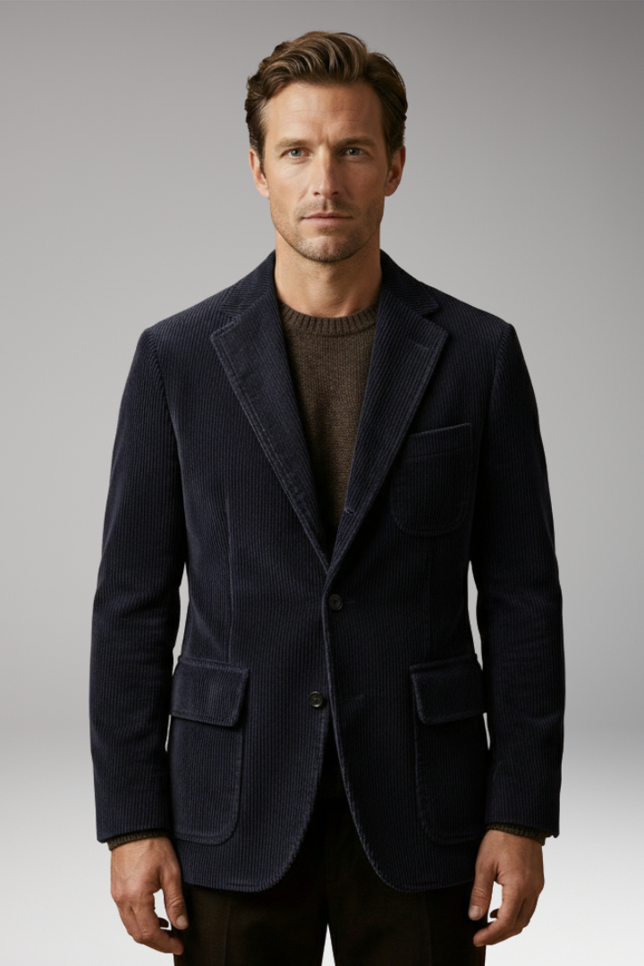 Men's Blazer Notch Lapel Button Front