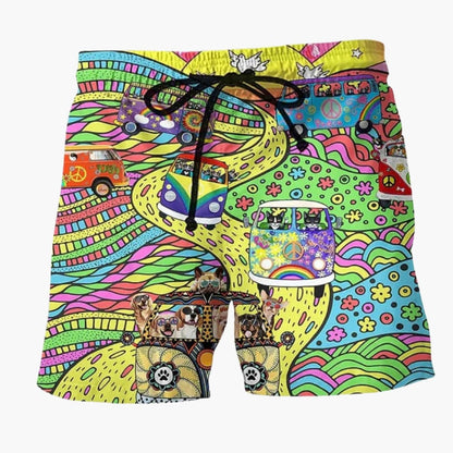 Men's Board Shorts Drawstring Printed
