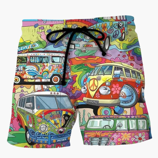 Men's Board Shorts Drawstring Printed - Vonnera