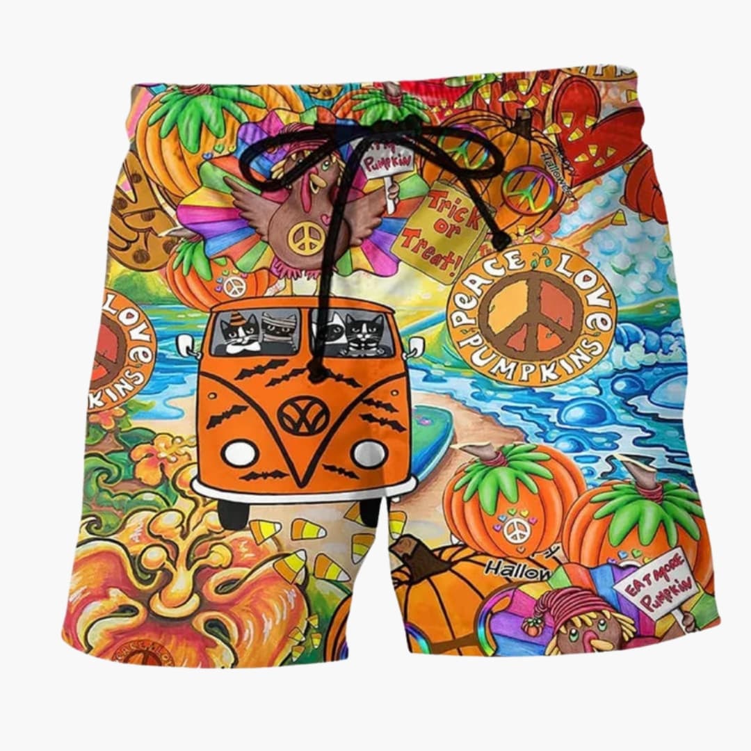 Men's Board Shorts Drawstring Printed