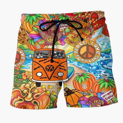 Men's Board Shorts Drawstring Printed