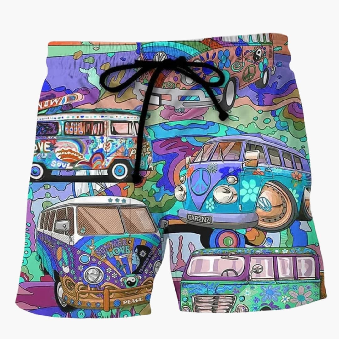 Men's Board Shorts Drawstring Printed