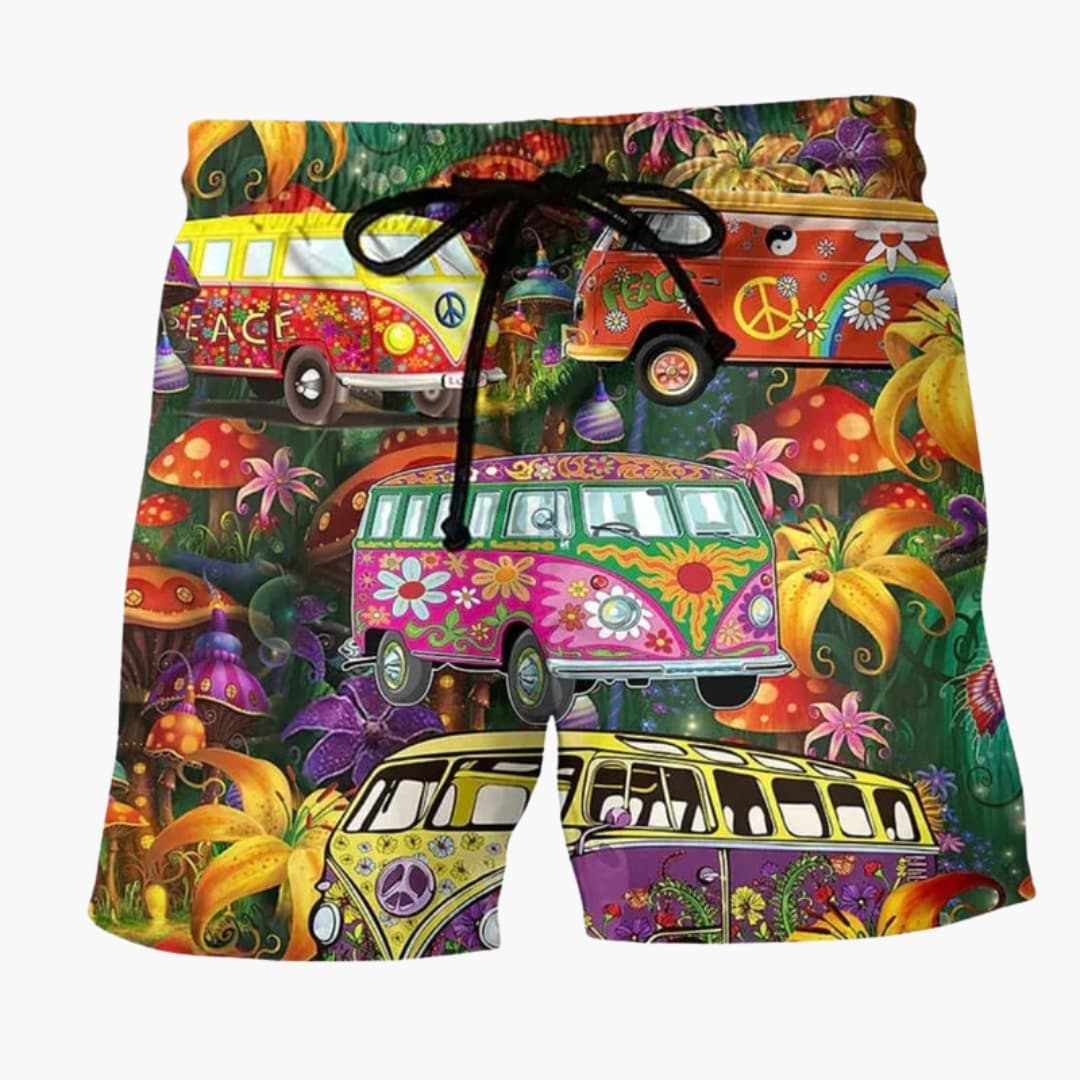 Men's Board Shorts Drawstring Printed