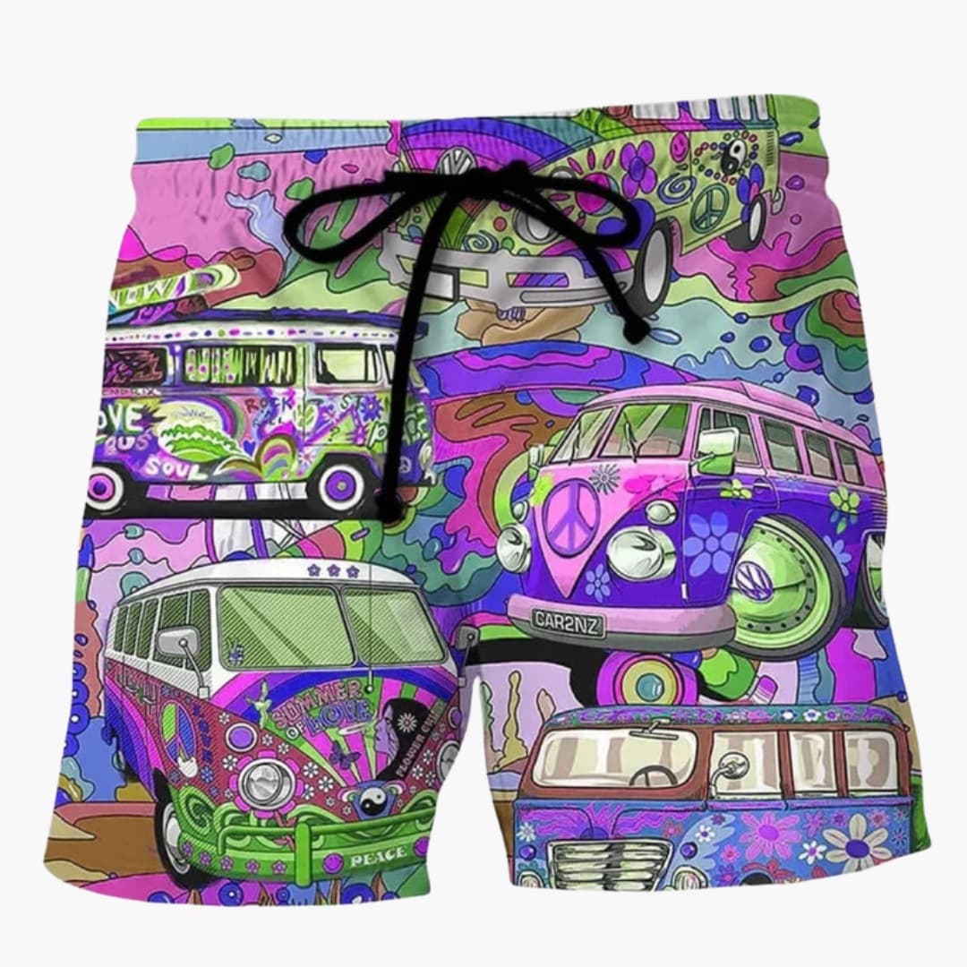 Men's Board Shorts Drawstring Printed