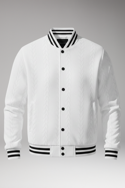 Men's Bomber Jacket Elastic Cuffs Button Front - Vonnera