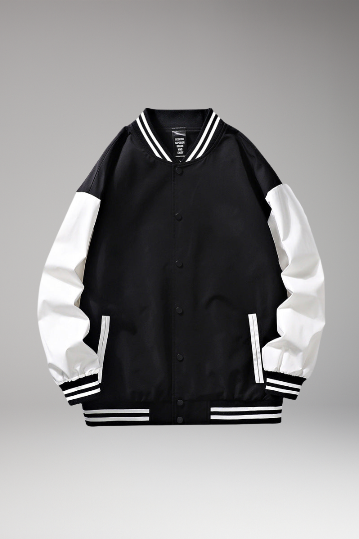 Men's Bomber Jacket Contrast Sleeves - Vonnera