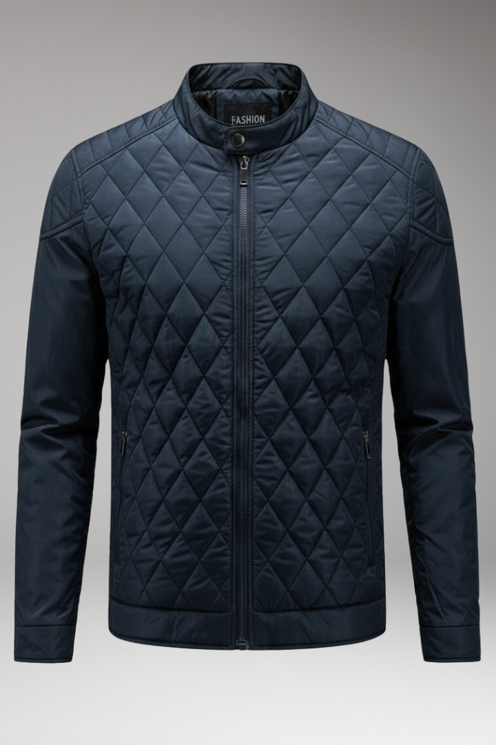 Men's Diamond Pattern Bomber Jacket - Vonnera