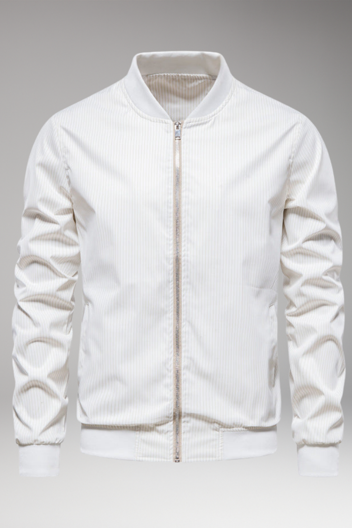 Men's Bomber Jacket Fine Stripe Elastic Cuffs - Vonnera