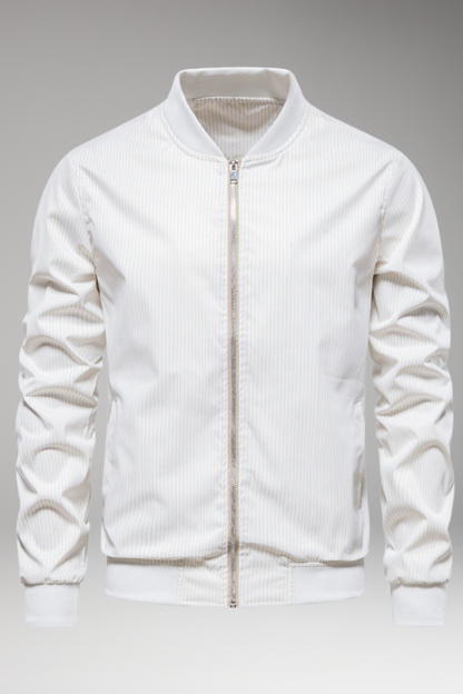 Men's Bomber Jacket Fine Stripe Elastic Cuffs - Vonnera
