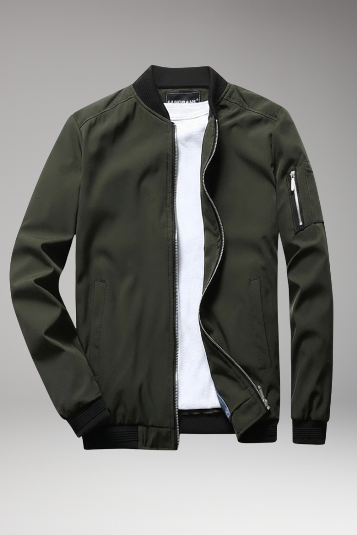 Men's Bomber Jacket Full Zip Multiple Pockets - Vonnera
