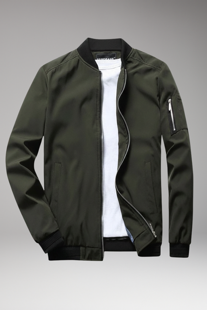 Men's Bomber Jacket Full Zip Multiple Pockets - Vonnera