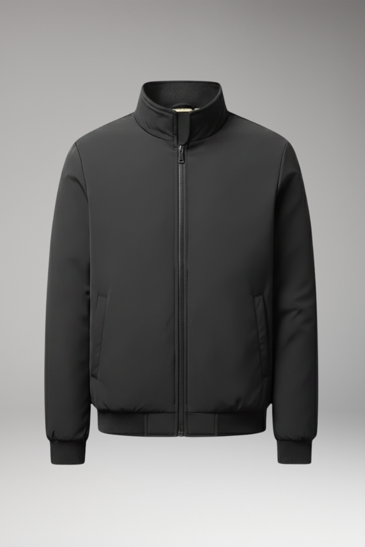 Men's Relaxed Fit Bomber Jacket With Hidden Pocket - Vonnera
