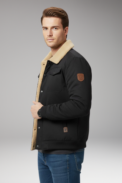 Men's Bomber Jacket Ribbed Cuffs Pockets