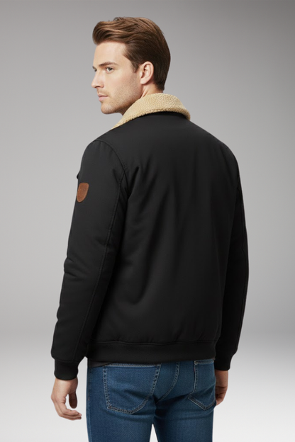 Men's Bomber Jacket Ribbed Cuffs Pockets