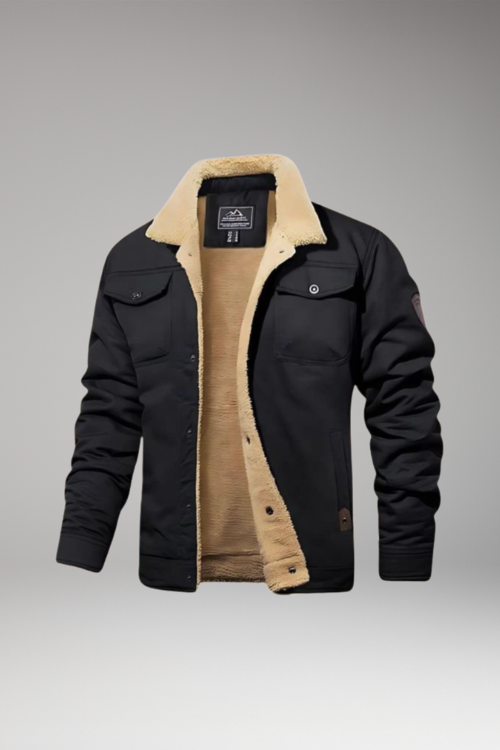 Men's Bomber Jacket Ribbed Cuffs Pockets - Vonnera