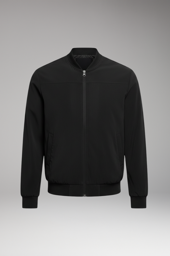 Men's Bomber Jacket Side Pockets Slim Fit - Vonnera