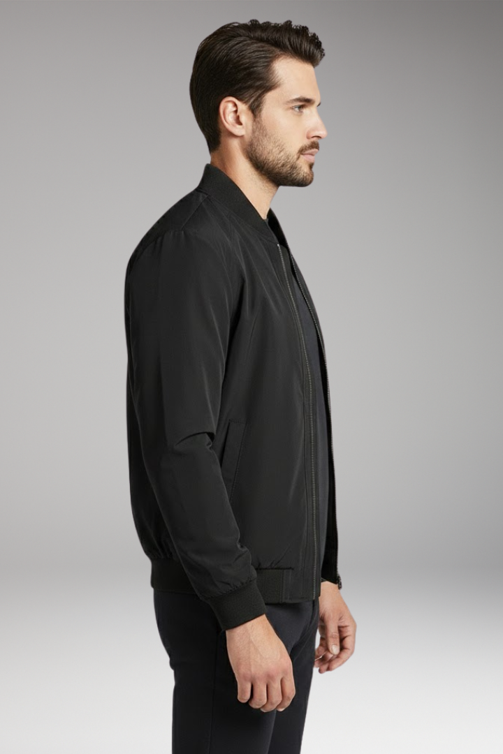 Men's Bomber Jacket Zipper Stand-Up Collar