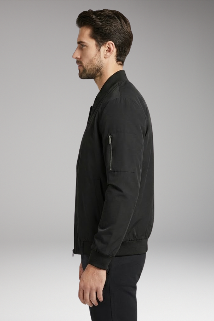 Men's Bomber Jacket Zipper Stand-Up Collar