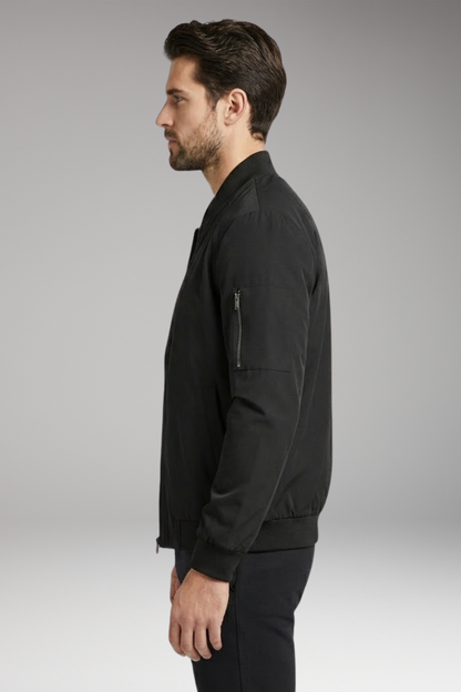 Men's Bomber Jacket Zipper Stand-Up Collar