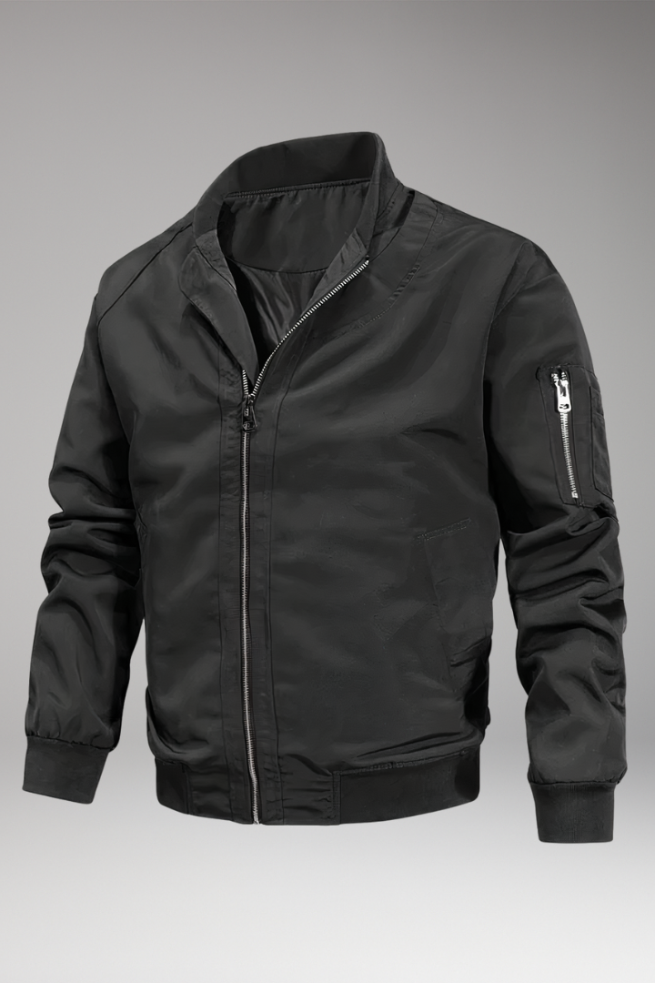 Men's Bomber Jacket Zipper Stand-Up Collar - Vonnera