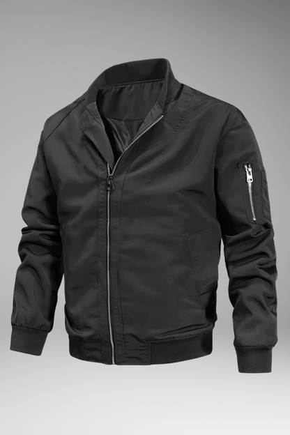 Men's Bomber Jacket Zipper Stand-Up Collar - Vonnera