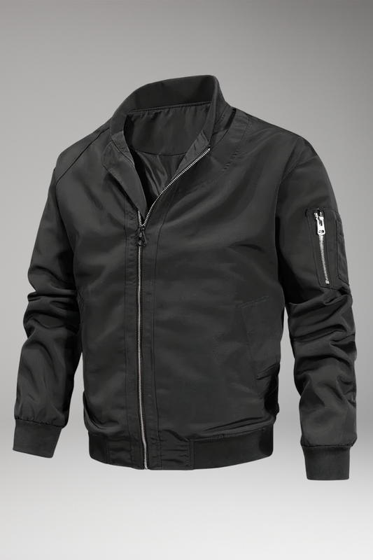 Men's Bomber Jacket Zipper Stand-Up Collar - Vonnera